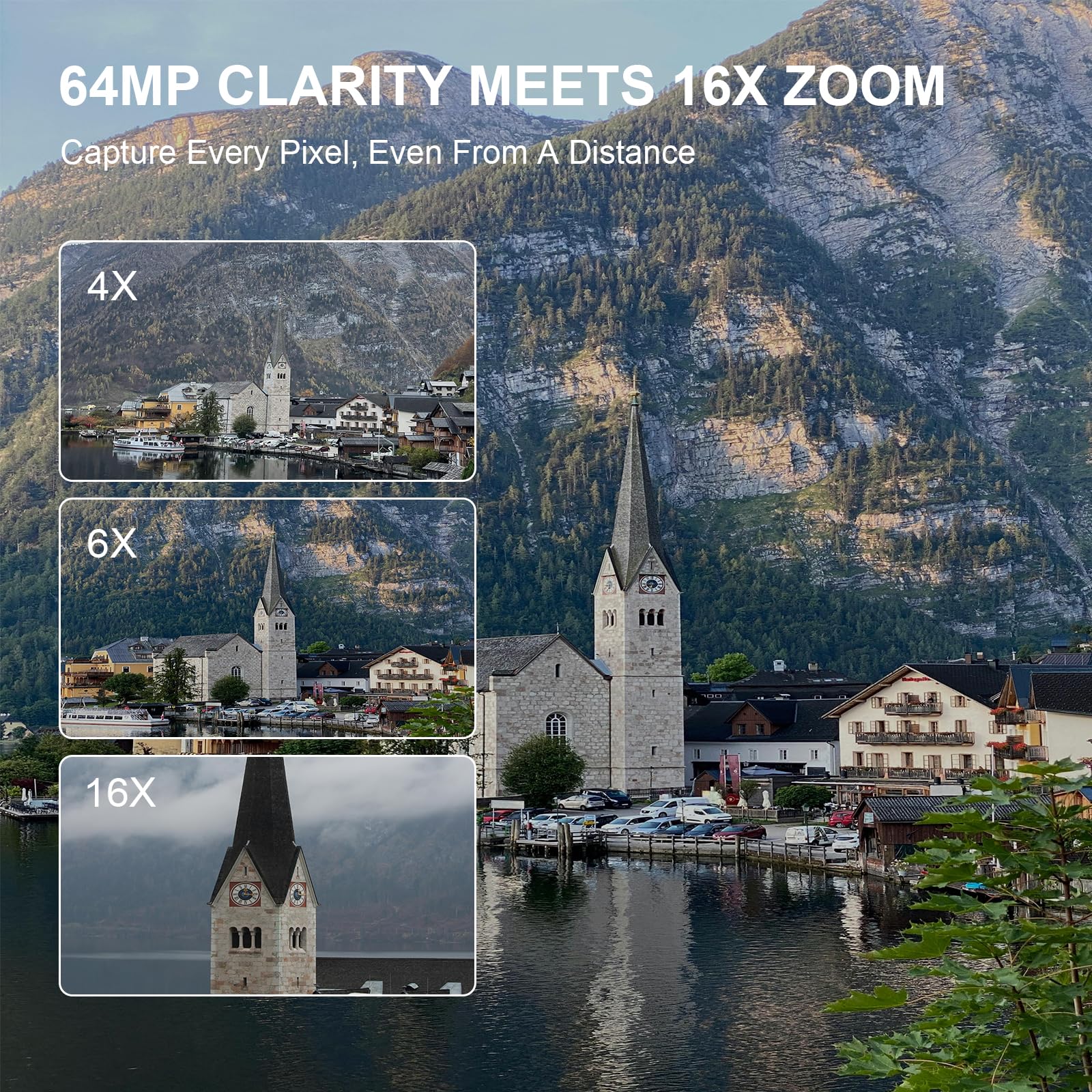 Digital Camera,4K 64MP Cameras for Photography with Beauty Light 180°flip Screen Compact Vlogging photo Camera, 18 Digital Zoom, Adjustable Flashlight