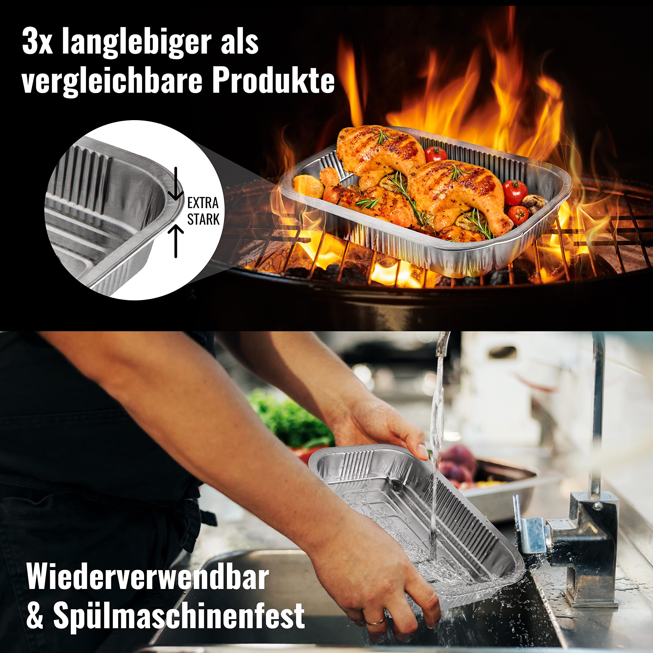 Aluminium tray for barbecue grill | drip pan | perfectly fitting for your Weber BBQ trays