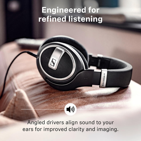 Sennheiser HD 599 SE Open-Back Wired Headphones, Premium Design, Natural Balanced Audio, Comfortable Fit for Music, Gaming, School, Work, Black