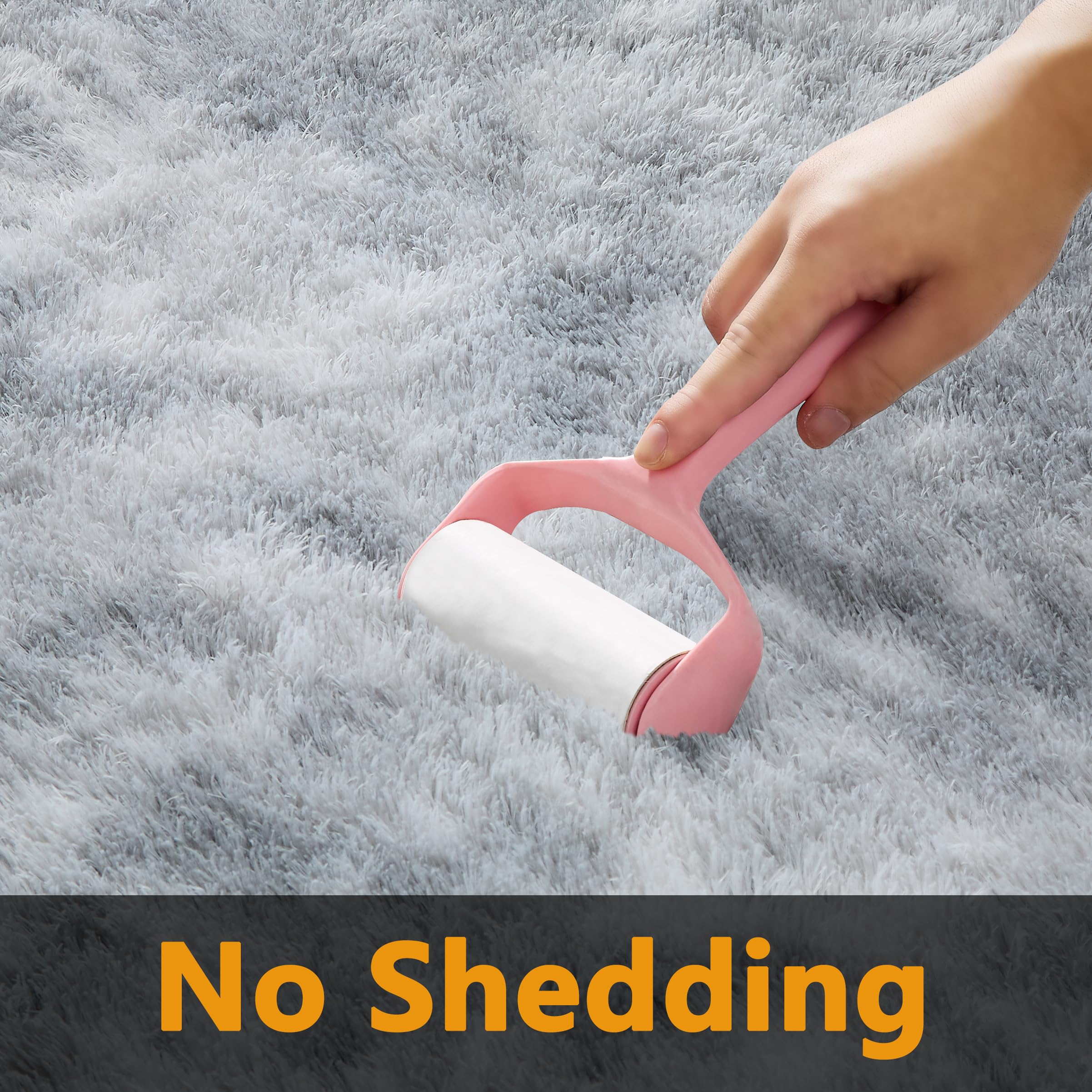 Lommegy Area Rugs Living Room - Fluffy Grey Area Rugs 160 x 230 cm for Bedroom Anti Slip Playing Mat Modern Fluffy Shaggy Runner Rug for Bedroom