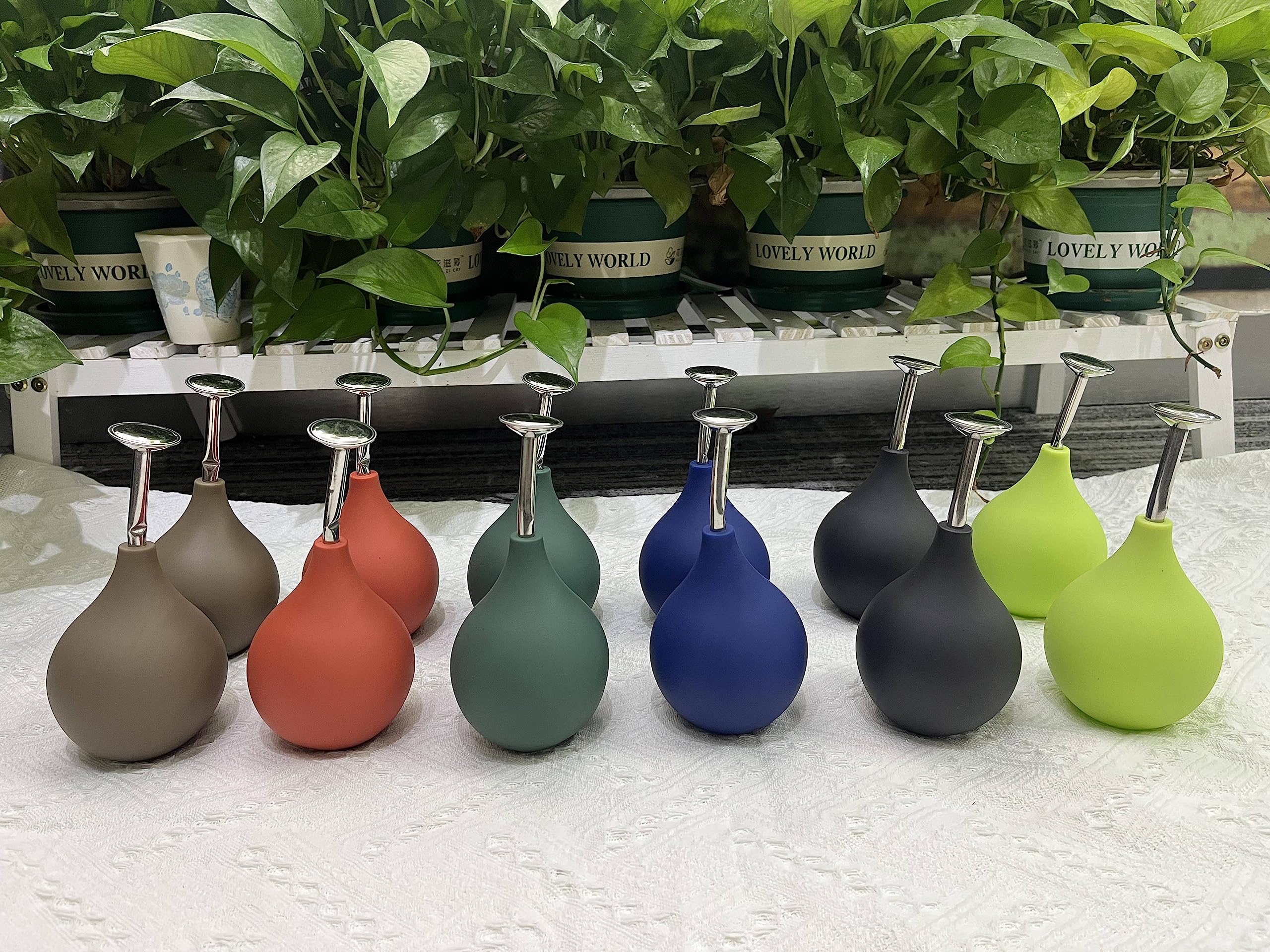 Allrounda Watering Spray Ball Bonsai Sprayer Stainless Steel Spout, Watering Cans Alternative for Small Plants Cuttings Flowers Seedlings (Set of 6