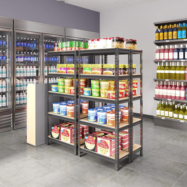 Yaheetech 5 Tier Garage Shelving Units, Heavy Duty Racking shelves, 150KG Per Shelf/750KG Capacity, 70cmx30cmx150cm（LxWxH,Dark Gray