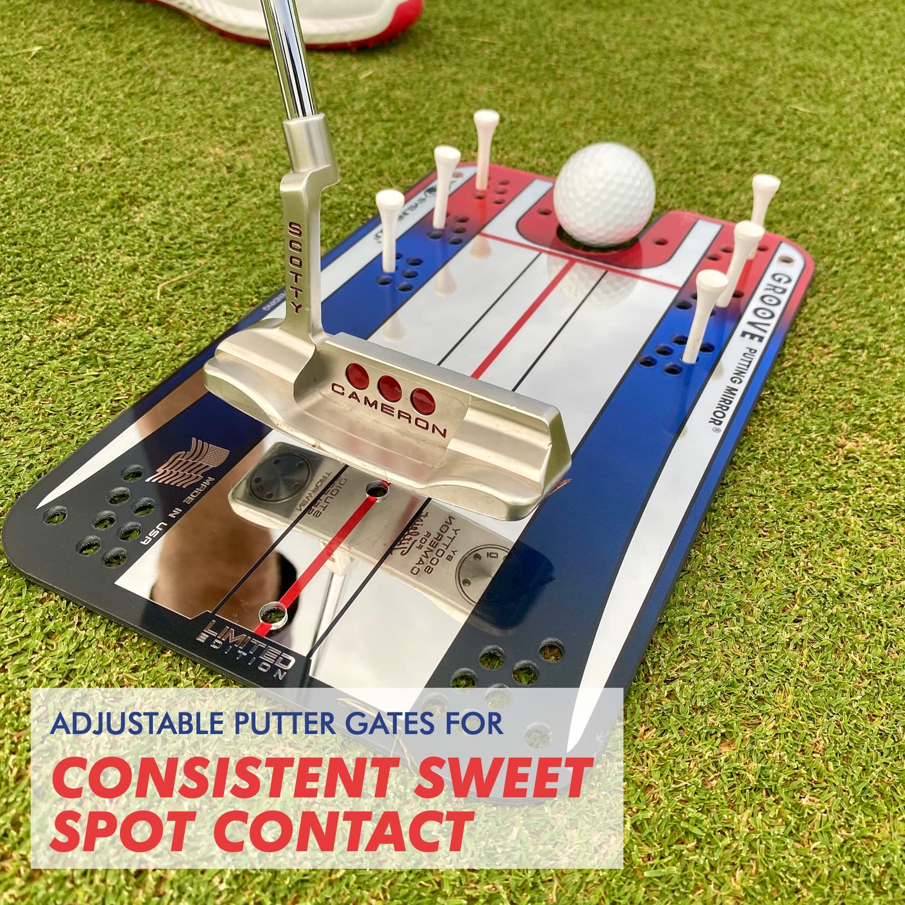 EyeLine Golf Putting Mirror Training Aid ? Perfect for Alignment and Stroke Improvement Drills ? Indoor and Outdoor Practice, Used by Tour Pros