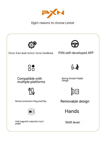 PXN V10 Game Steering Wheel Controller Wired Force Feedback 900 Rotation Angle Game Steering Wheel Custom For Switch/Xbox Gifts