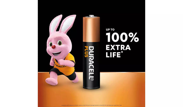 Duracell Plus Alkaline AAA Batteries - Pack of 4