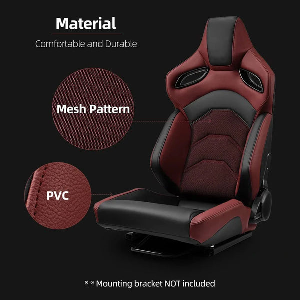 JIABEIR 9007 Red Shining Mesh Fabric Adjustable Interior Accessories Simulator Sim Bucket Car Racing Seats