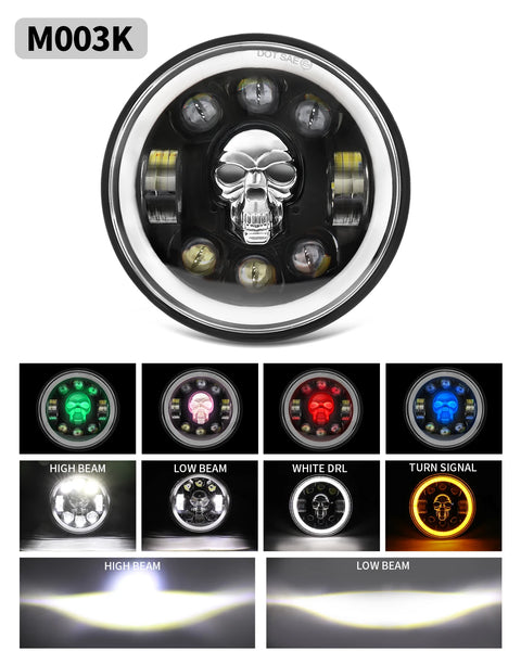 BraveWAY 5.75″ Round LED Headlight for Motorcycle 5-3/4 inch Moto Light with White/Amber DRL+ Start-up Gradient Welcome Halo