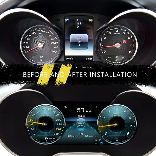 12.3 Inch For Mercedes Benz GLC C-Class C Class NGT 5.0  LCD Dashboard Screen Speedometer Instrument Upgrade Smart Cluster