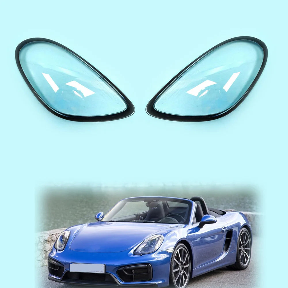 For Porsche Cayman 981 2013-2015 Car Headlight Lens Cover Lampshade Shell Clear
