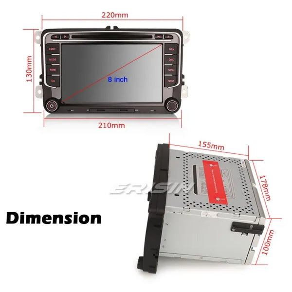 ES8735V Octa-Core 7" Android 12.0 Car Stereo GPS SatNav Radio for VW / SEAT / SKODA Amarok Tiguan T5 Toureg Passat Golf MK5 6 Caddy Touran Polo EOS Jetta DSP CarPlay