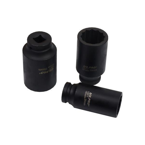 US PRO Tools 12pc Deep Impact Socket Set 25mm-36mm 1/2" Drive 12PT 7543