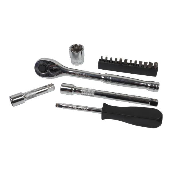 US PRO Tools 52pc Socket Set 1/4" 3/8" DR Metric 4 -19mm 6 Point in EVA Foam 7561