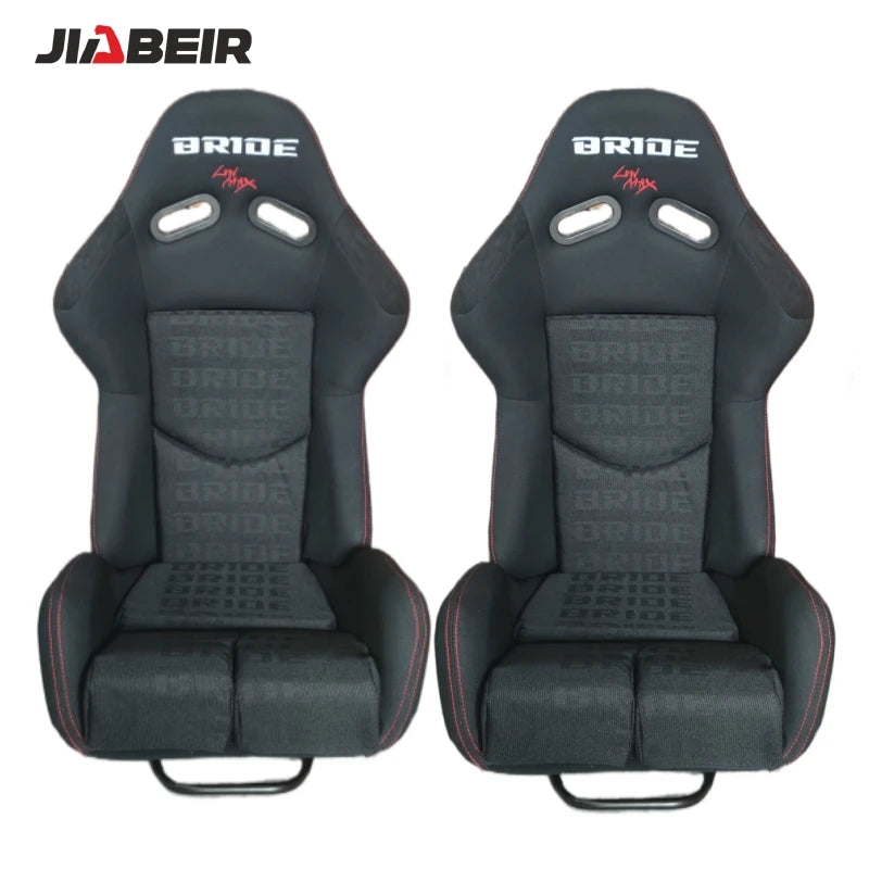 JBR 1020 Pair of (x2) BRIDE Style Lowmax Adjustable Fiberglass Carbon Fiber CF Bucket Seats