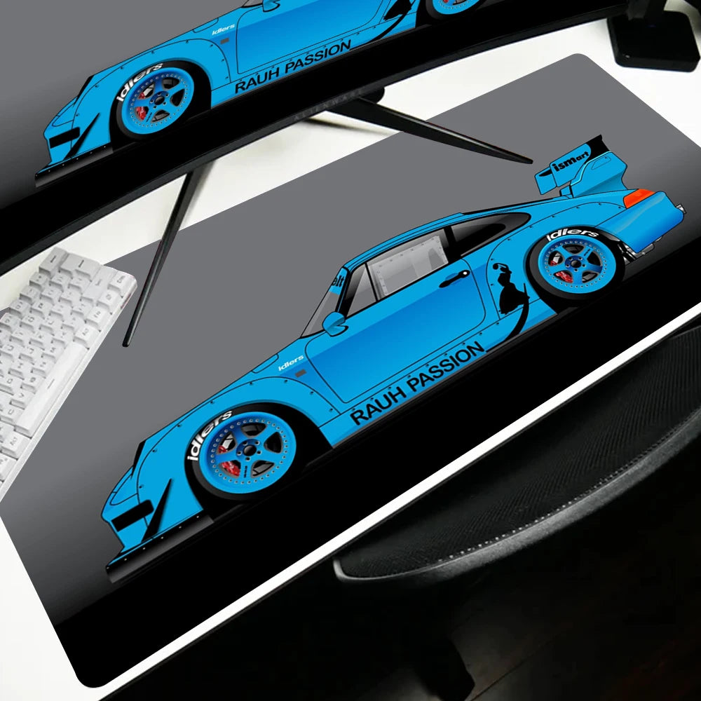 Japan sports car jdm RWB 911 964 933 XXL Mousepad Boy Pad Natural Rubber mousepad Desk Mat Anime Lock edge Mousepad