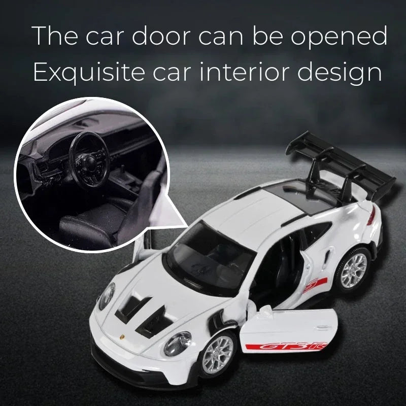 1:36 Porsche 911 GT3 RS Alloy Mini Car Model Racing Diecasts Metal Toy Sports Simulation Collection Pull Back Childrens Gifts