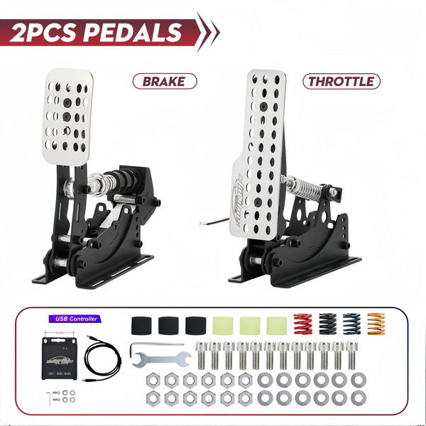 SimRuito Sim Racing Pedals Simulator Cockpit Metal material For PC 200KGLoad cell Driving Simulator ﻿