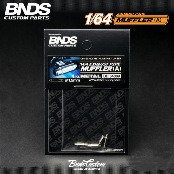 BNDS New 1/64 Metal Modified Parts Small Scale Exhaust Pipe Muffler Racing Style Pedal Set For Model Car Racing Vehicle Toy