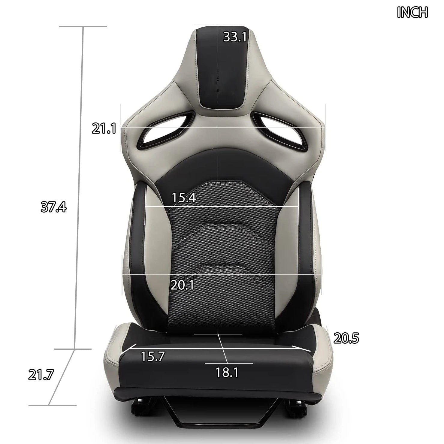 JIABEIR 9007 Grey Shining Mesh Fabric Adjustable Interior Accessories Simulator Sim Bucket Car Racing Seats