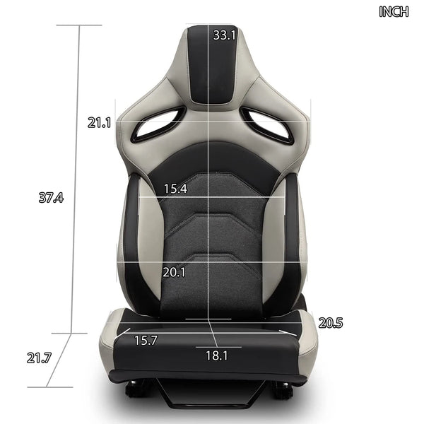 JIABEIR 9007 Grey Shining Mesh Fabric Adjustable Interior Accessories Simulator Sim Bucket Car Racing Seats