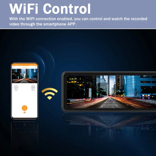 Dash Cam 11.26" 4K 2160P GPS WIFI Car Dvr Mirror Dual Lens Dashcam IPS Screen Car Camera Drive Recorder Stream RearView Mirror