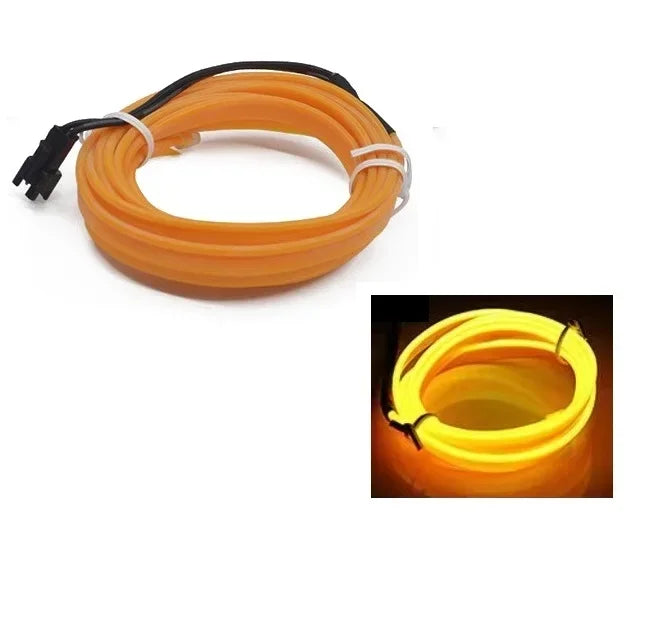 1M/3M/5M Car Interior Led Decorative Lamp EL Wiring Neon Strip For Auto DIY Flexible Ambient Light Party Atmosphere Diode