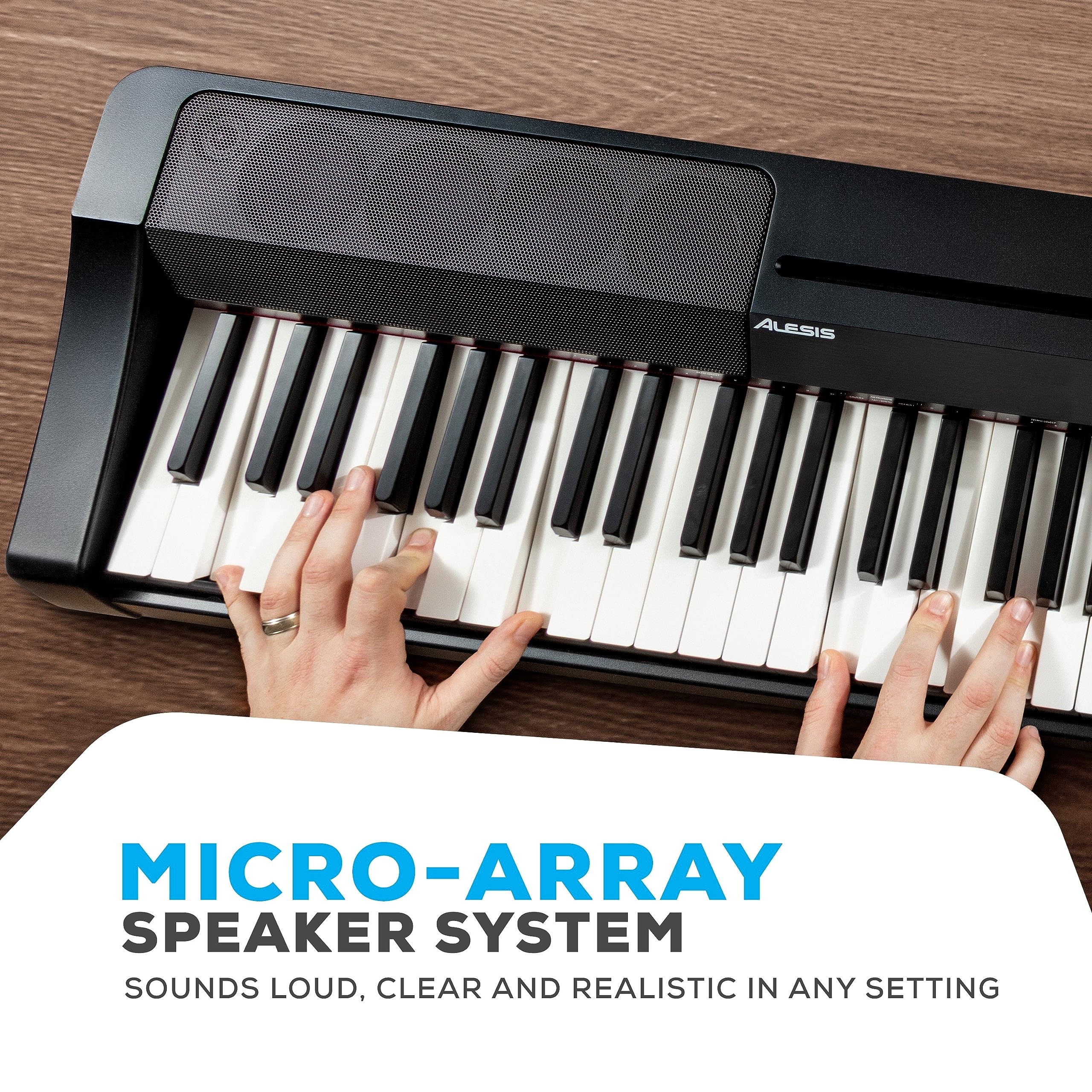 Alesis Recital Home Digital Piano with 88 Hammer Action Weighted Keys, Stand, Pedals and Lessons, Turquoise