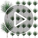 Amosfun 24Pcs Small Artificial Pine Picks Artificial Plants Christmas Pine Branches for Christmas Flower Arrangements Wreaths and Holiday Decorations