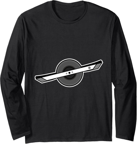 One wheel minimalist onewheel white design. Float apparel Long Sleeve T-Shirt