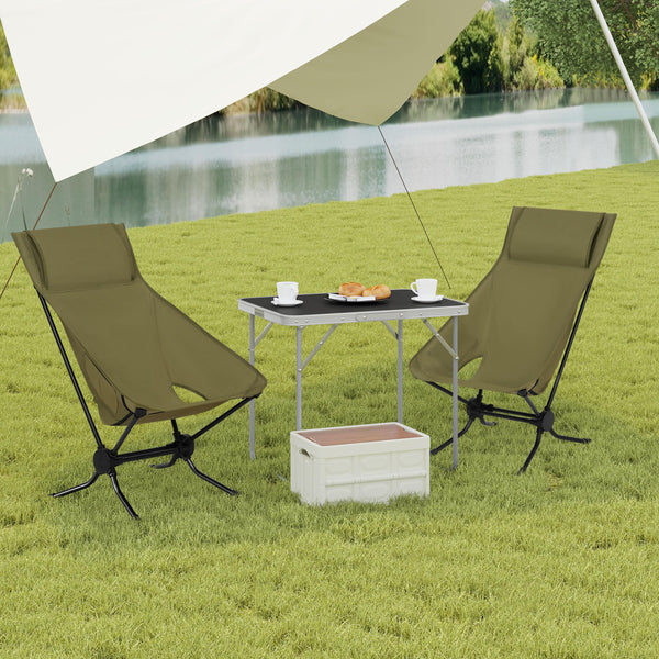 WOLTU Folding Camping Chair, Ultra Lightweight Alu Outdoor Chair, High Back, Portable Chair with Carrying Bag for Fishing, Picnic, Hiking, Heavy Duty 150kg Capacity, Black