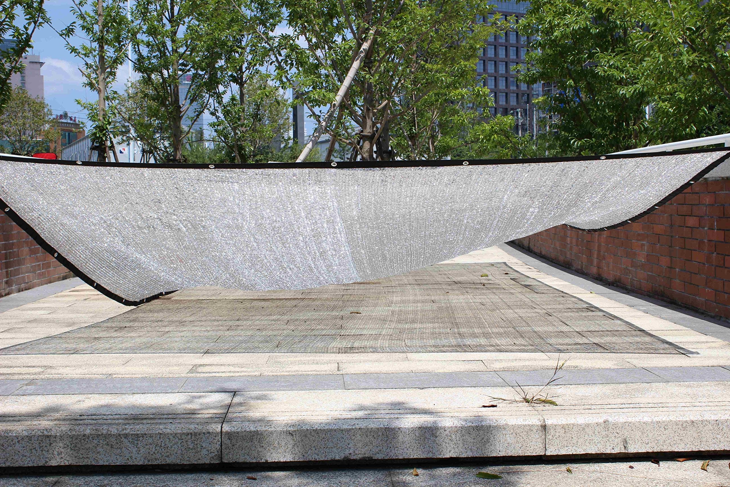 JEXUSUY 70% 10 ft x 20 ft Aluminet Shade Cloth Panels with Grommets