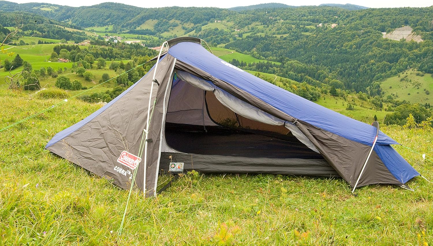 Coleman Cobra Backpacking Tent, Black, Blue, 3 Person