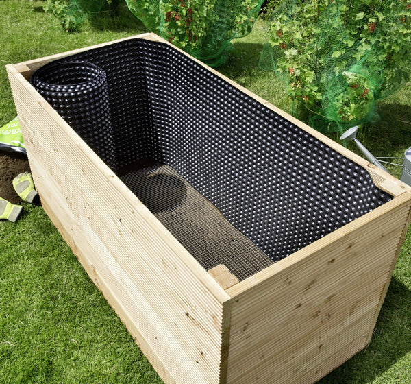 Windhager 96909 Mesh and Textured Film Economy Set, Base Wall, Aviary, Vole, Mole Barrier, Protective Grille for Raised Beds, Rabbit Wire, Wood
