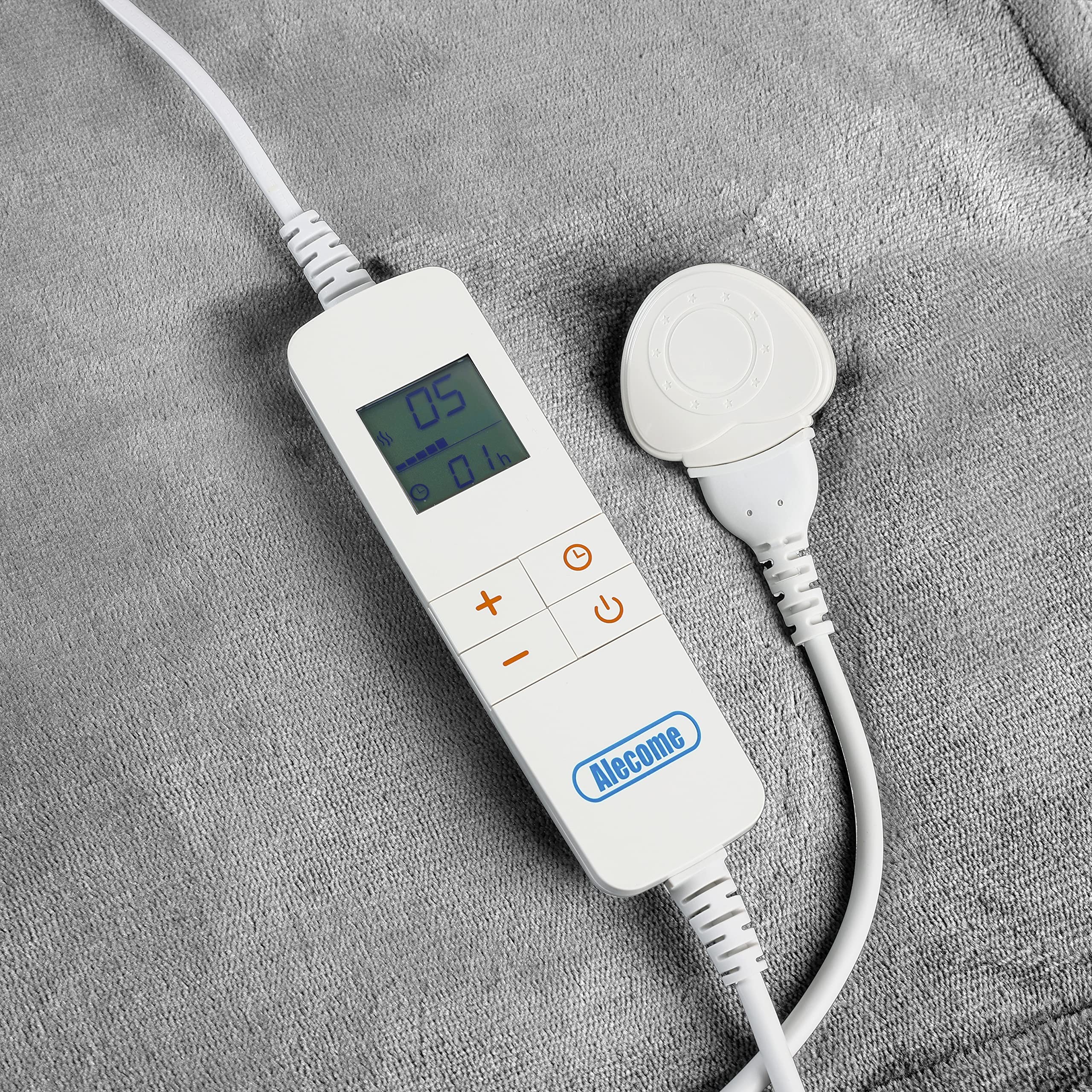 Electric Heated Throw Blanket 10 Heat Settings Washable 220gsm Fleece with Digital Remote Timer - 160cm x 130cm (Silver Grey)