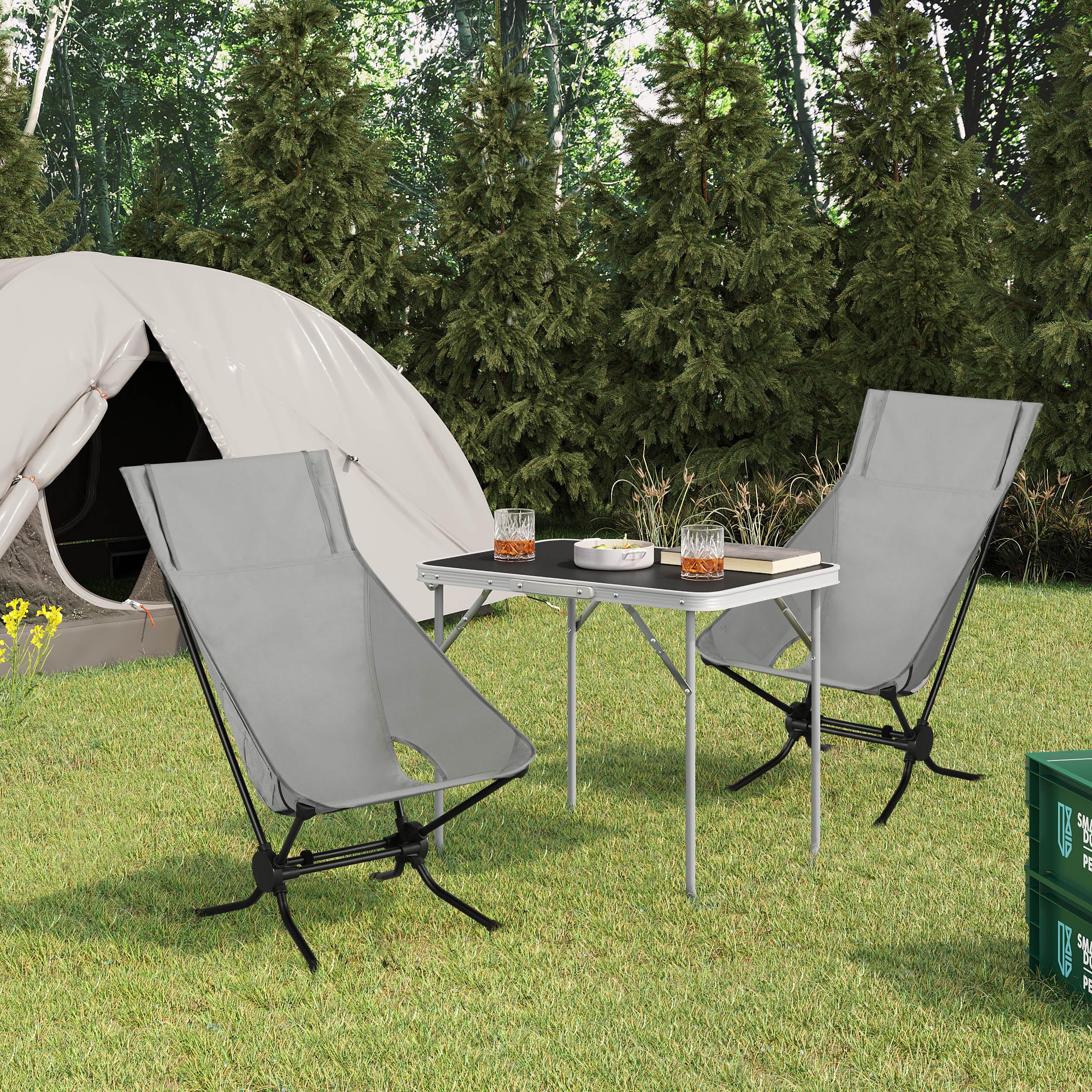 WOLTU Folding Camping Chair, Ultra Lightweight Alu Outdoor Chair, High Back, Portable Chair with Carrying Bag for Fishing, Picnic, Hiking, Heavy Duty 150kg Capacity, Black