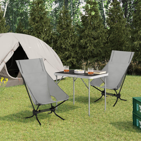 WOLTU Folding Camping Chair, Ultra Lightweight Alu Outdoor Chair, High Back, Portable Chair with Carrying Bag for Fishing, Picnic, Hiking, Heavy Duty 150kg Capacity, Black