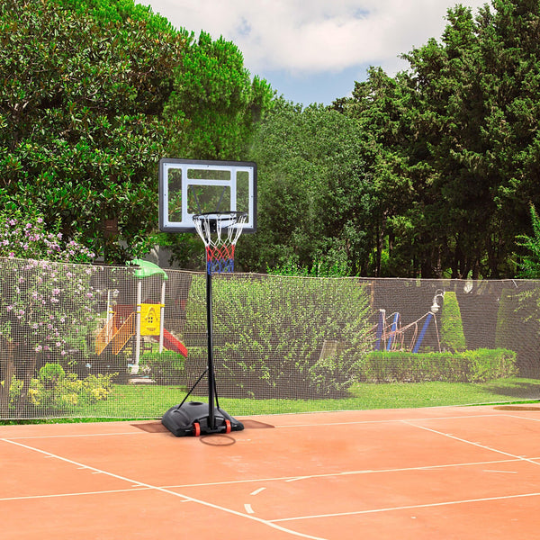 Yaheetech Outdoor Adjustable Basketball Stand, Portable Basketball Hoop Net System on Wheels