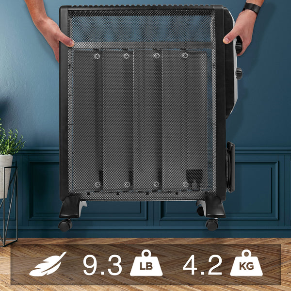 Duronic Electric Heater HV180 WE 2000W Oil Free Radiator Convection Heater Free Standing Radiator Mica Panel Heaters Portable Radiators with Micathermic Panels Convector for Home, Bedroom, Office