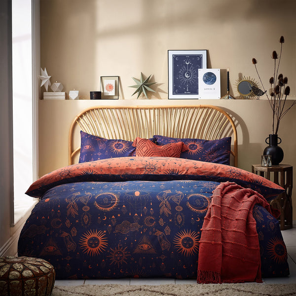 furn. Constellation Celestial Duvet Cover Set - King - Bronze/Navy