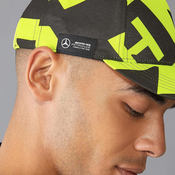 Mercedes AMG Petronas F1 Lewis Hamilton AOP Cap - Black//Yellow - One Size Fits Most