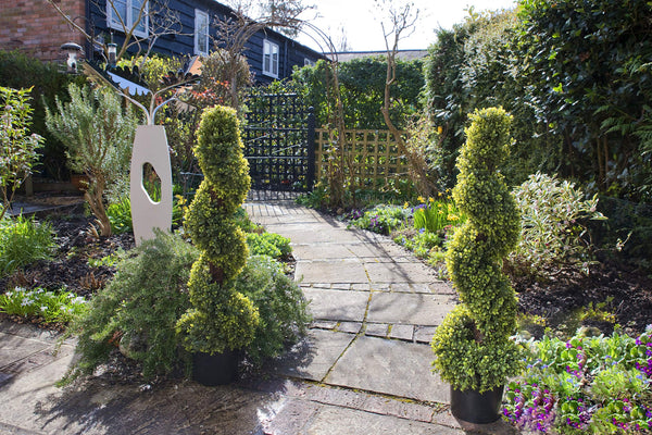 2 x Artificial Topiary Boxwood Spiral Trees (3ft/90cm)
