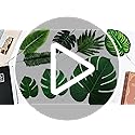 96PCS of 8 Kinds Artificial Tropical Leaves,Jungle Party Decorations,Fake Monstera Leaves,Tropical Plant Faux Leaves For Hawaiian Luau Theme Beach Party Table Wedding Christmas Decor