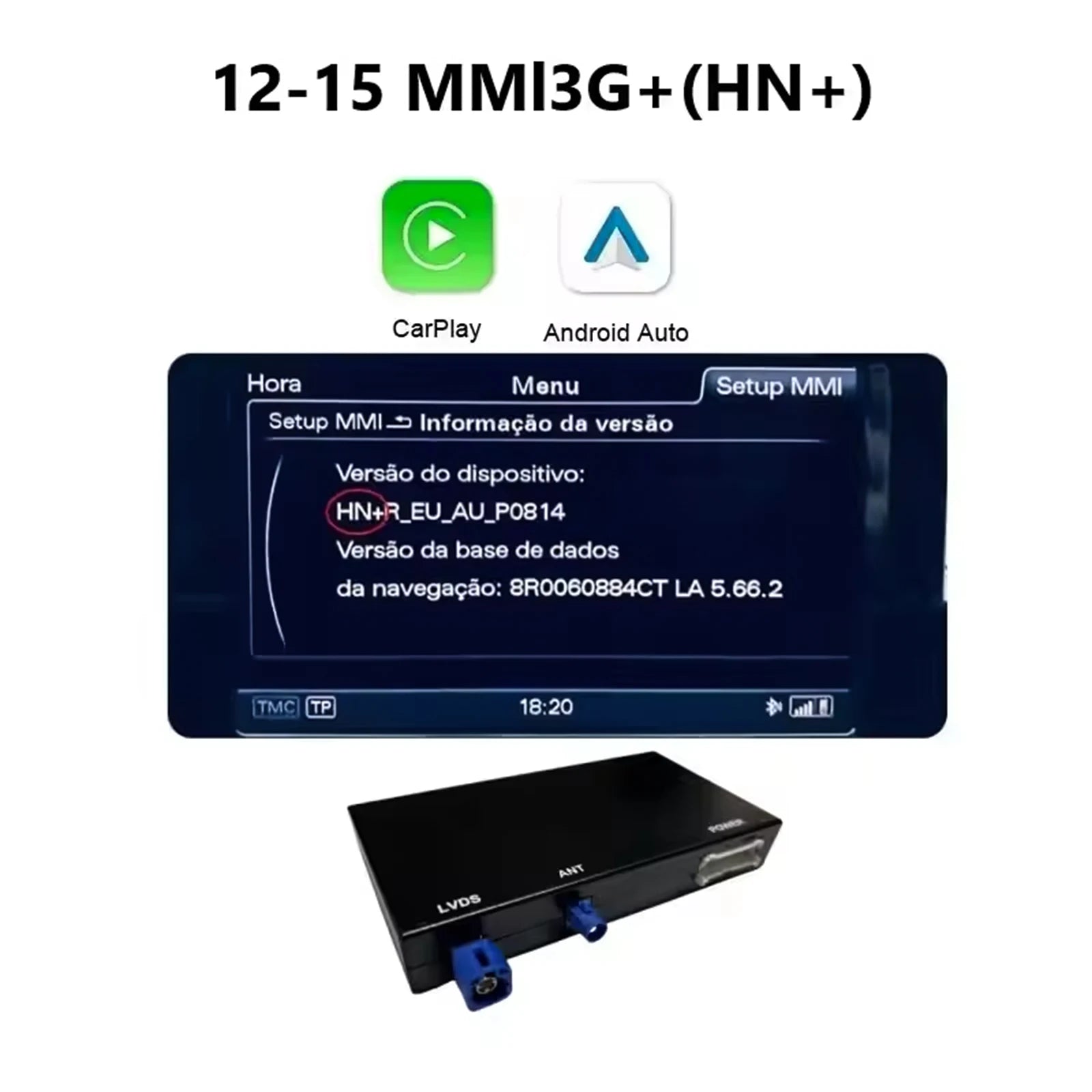 CARABC Wireless CarPlay Android AUTO for Audi A4/A5/Q5/S4/S5/A6/A7 Module supports OEM and retrofit rearview camera