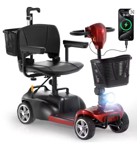 iscooter X02 Electric Mobility Scooter - 250W Power | 12Ah Battery | 5Mph Speed | 12Mi Range - One Size - Escooter Clinic