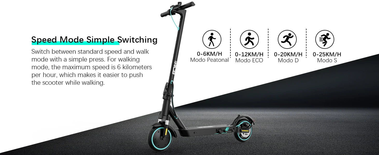RCB R17 Electric Scooter, 350W Motor, Speed up to 25 km/h, 30 km of autonomy, 8.5" Solid Tire, Maximum Load 120 kg, Dual Braking