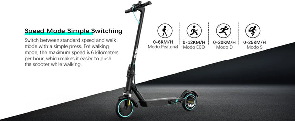 RCB R17 Electric Scooter, 350W Motor, Speed up to 25 km/h, 30 km of autonomy, 8.5" Solid Tire, Maximum Load 120 kg, Dual Braking