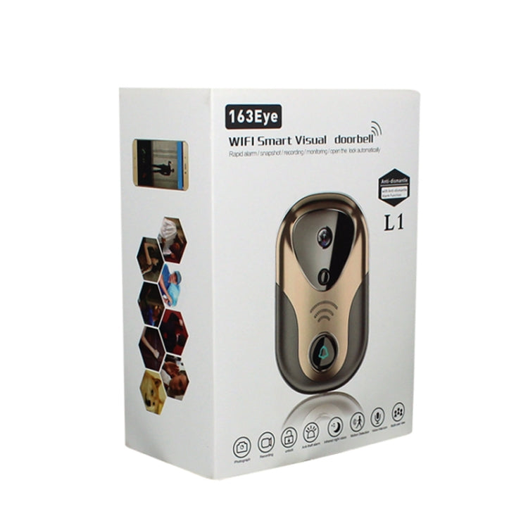 163Eye L1-NJ Smart Visual WIFI 1.3MP Network HD Intercom Doorbell , Support Micro SD Card  & Night Vision, 163Eye Gold, 163Eye