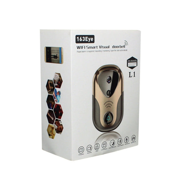 163Eye L1-NJ Smart Visual WIFI 1.3MP Network HD Intercom Doorbell , Support Micro SD Card  & Night Vision, 163Eye Gold, 163Eye