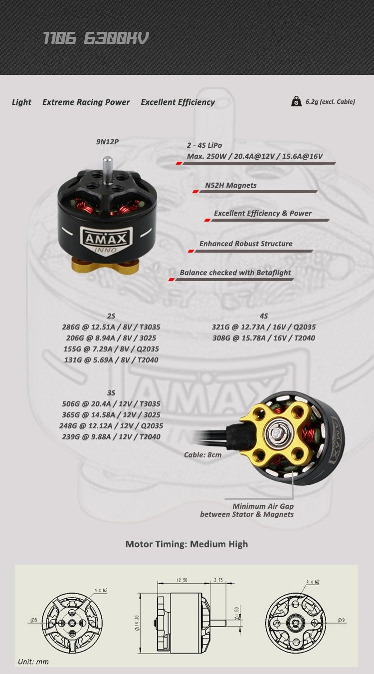 Amax Inno 1106 Motor 6300Kv