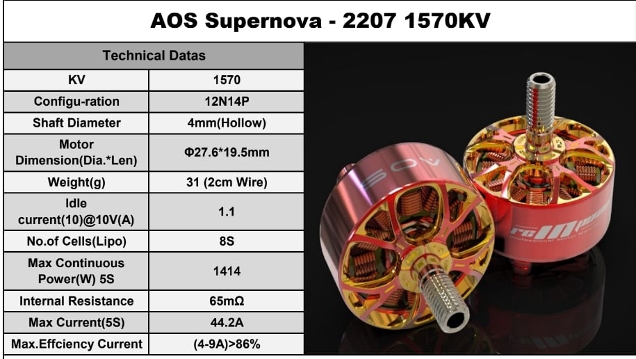 AOS Supernova 2207-1570KV Motor