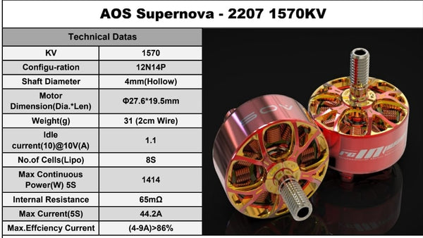AOS Supernova 2207-1570KV Motor